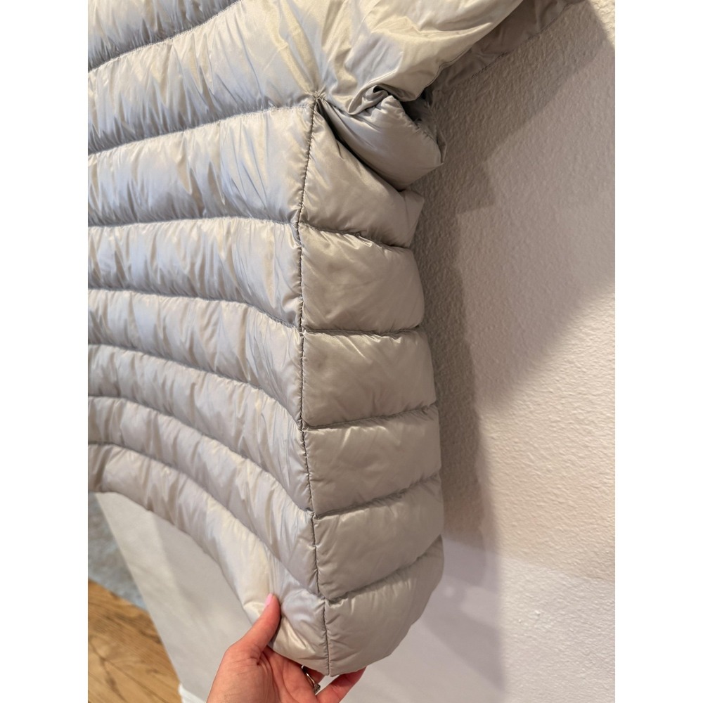 Martha Stewart Jacket Womens XL Silver Short Sleeve Down Puffer Packable Quilted - Picture 6 of 16